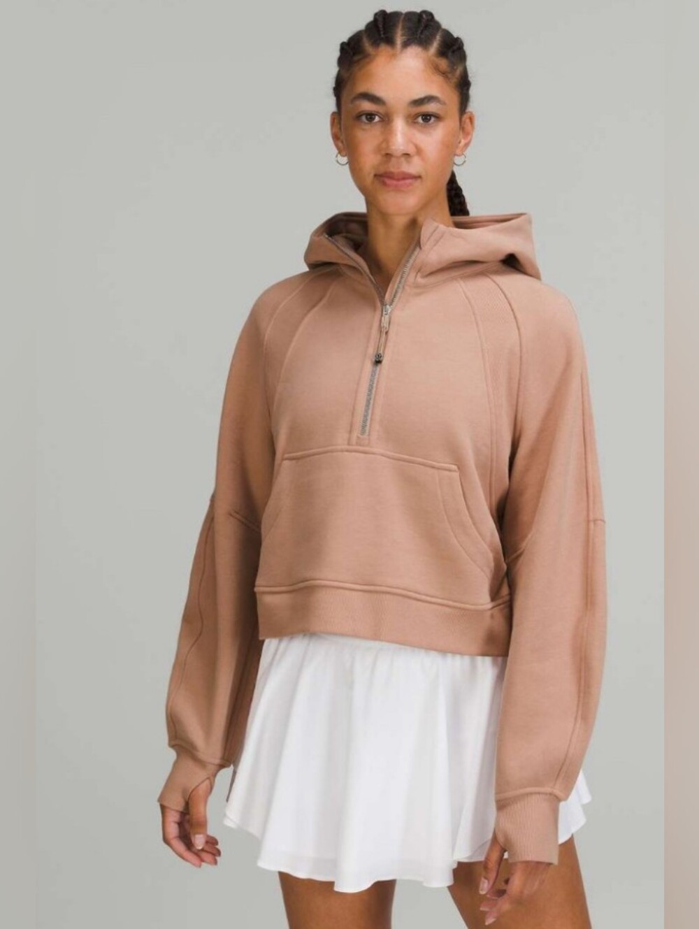 LULULEMON Scuba Oversized Hoodie Half Zip Pink Clay EUC XS /S